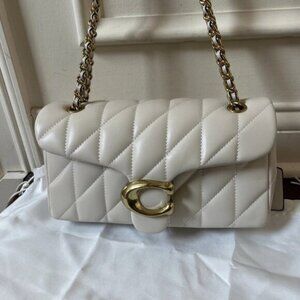 Coach Tabby 26 Quilted Nappa Leather White Chalk Shoulder Bag CP150